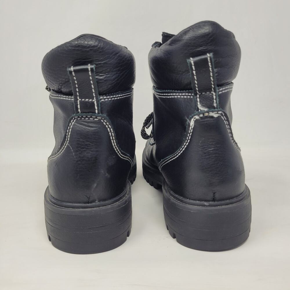 J. Crew Black Leather Lace-Up Lug Sole Ankle Boots - Picture 7 of 10